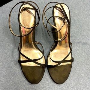 Strappy Nina slightly-wedged heels